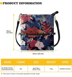 Women Cross-body Envelope Bag Purse Clutch Pouch with Zipper Closure Leaf $16.49 Clutches