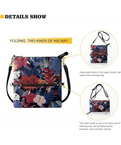 Women Cross-body Envelope Bag Purse Clutch Pouch with Zipper Closure Leaf $16.49 Clutches