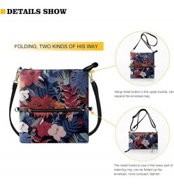 Women Cross-body Envelope Bag Purse Clutch Pouch with Zipper Closure Leaf $16.49 Clutches