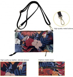 Women Cross-body Envelope Bag Purse Clutch Pouch with Zipper Closure Leaf $16.49 Clutches