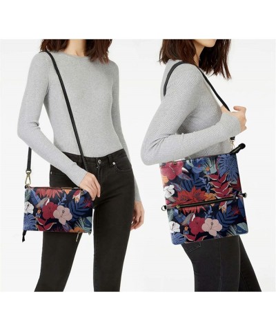 Women Cross-body Envelope Bag Purse Clutch Pouch with Zipper Closure Leaf $16.49 Clutches