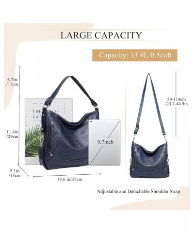 Hobo Bags for Women,Large Ladies Purses and Handbags Vegan Leather Shoulder Bags Fashion Satchel Bag Tote Bags Blue $21.44 Totes