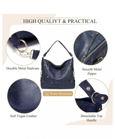 Hobo Bags for Women,Large Ladies Purses and Handbags Vegan Leather Shoulder Bags Fashion Satchel Bag Tote Bags Blue $21.44 Totes