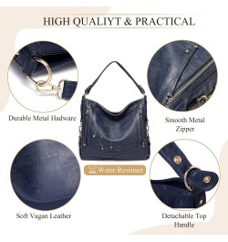 Hobo Bags for Women,Large Ladies Purses and Handbags Vegan Leather Shoulder Bags Fashion Satchel Bag Tote Bags Blue $21.44 Totes