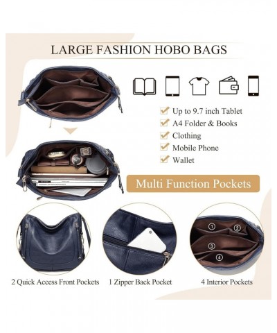 Hobo Bags for Women,Large Ladies Purses and Handbags Vegan Leather Shoulder Bags Fashion Satchel Bag Tote Bags Blue $21.44 Totes