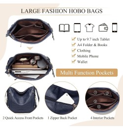 Hobo Bags for Women,Large Ladies Purses and Handbags Vegan Leather Shoulder Bags Fashion Satchel Bag Tote Bags Blue $21.44 Totes