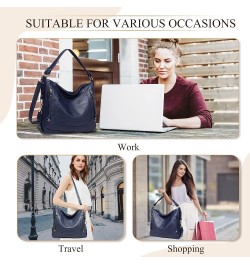 Hobo Bags for Women,Large Ladies Purses and Handbags Vegan Leather Shoulder Bags Fashion Satchel Bag Tote Bags Blue $21.44 Totes