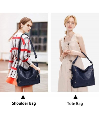 Hobo Bags for Women,Large Ladies Purses and Handbags Vegan Leather Shoulder Bags Fashion Satchel Bag Tote Bags Blue $21.44 Totes