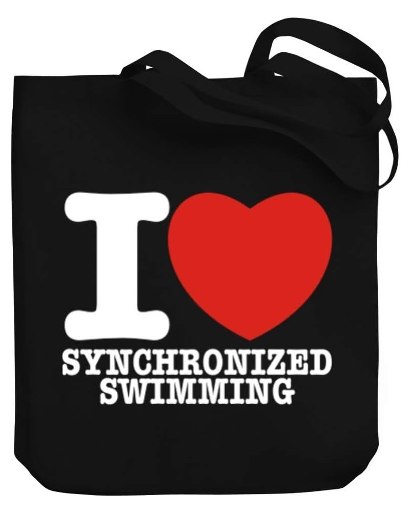 I love Synchronized Swimming Bold Font Canvas Tote Bag 10.5" x 16" x 4 $20.00 Totes