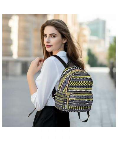 Tribal Ethnic Stripes Bohemian Colorful Backpack Purse for Women, Anti Theft Backpack Lightweight Small Travel Backpack Shoul...