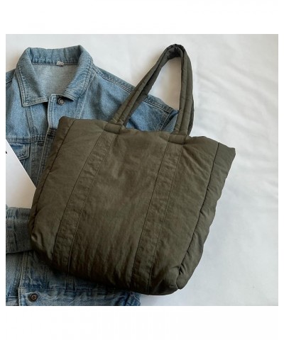 Women Puffer Tote Bag Lar ity Handle Bag Litweit Puffy Shoulr Bag Hobo Bag Green $8.15 Totes