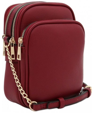 Multi Pocket PU Leather Casual Medium Crossbody Bag with Adjustable Strap Wine $20.37 Crossbody Bags