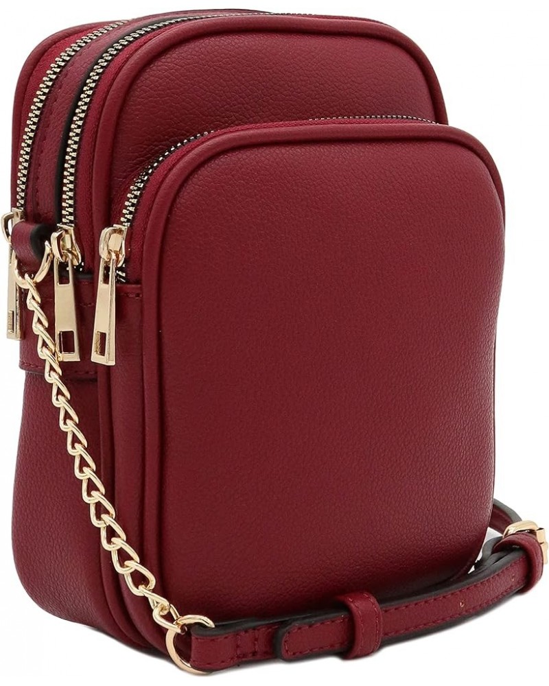 Multi Pocket PU Leather Casual Medium Crossbody Bag with Adjustable Strap Wine $20.37 Crossbody Bags