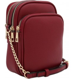 Multi Pocket PU Leather Casual Medium Crossbody Bag with Adjustable Strap Wine $20.37 Crossbody Bags