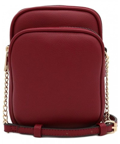 Multi Pocket PU Leather Casual Medium Crossbody Bag with Adjustable Strap Wine $20.37 Crossbody Bags