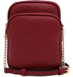 Multi Pocket PU Leather Casual Medium Crossbody Bag with Adjustable Strap Wine $20.37 Crossbody Bags