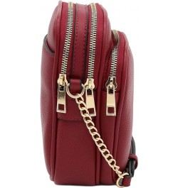 Multi Pocket PU Leather Casual Medium Crossbody Bag with Adjustable Strap Wine $20.37 Crossbody Bags