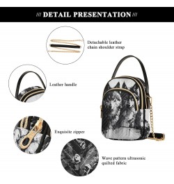 Wild Wolf Pack Crossbody Sling Bags for Women, Compact Fashion Handbag with Chain Strap Top handle for Evening Party Dating T...