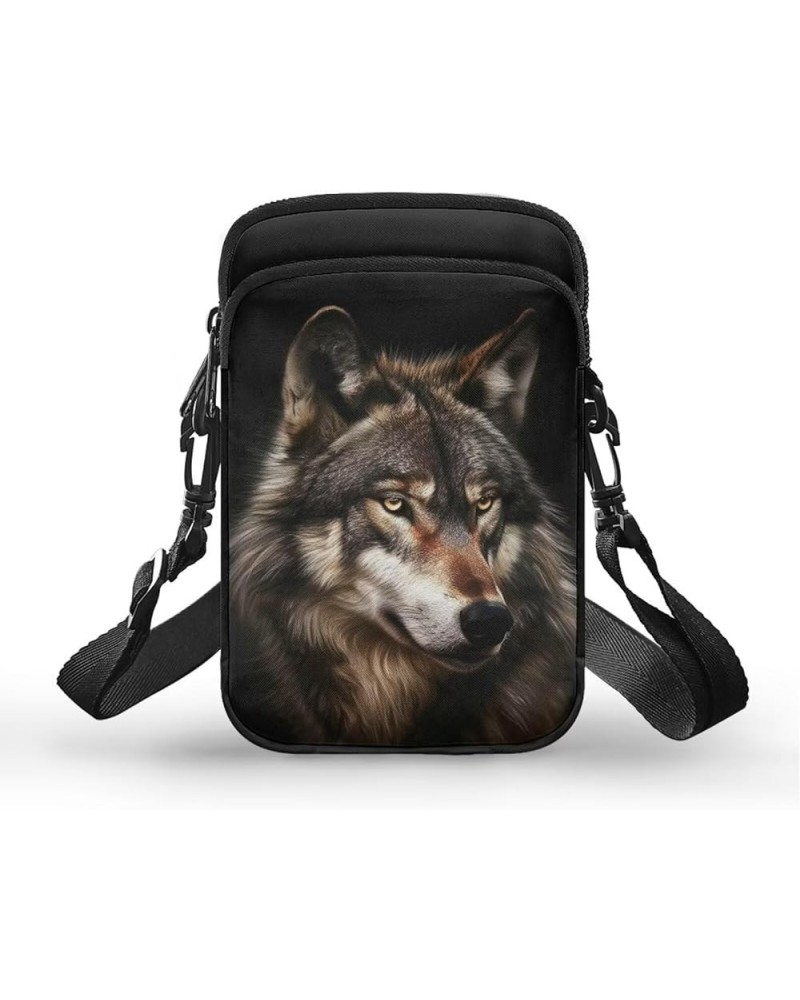 Tongluoye Small Crossbody Bag for Women Cell Phone Purse for Men Over Shoulder Bags Cool Wolf $12.75 Crossbody Bags