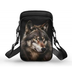 Tongluoye Small Crossbody Bag for Women Cell Phone Purse for Men Over Shoulder Bags Cool Wolf $12.75 Crossbody Bags