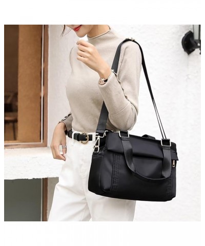 Waterproof Nylon Handbag for Women Multi-pocket Tote Purse Casual Shoulder Bag Roomy Crossbody Bag Top Handle Satchel Black $...