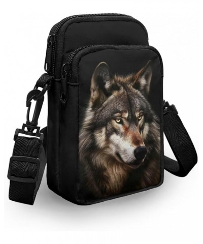 Tongluoye Small Crossbody Bag for Women Cell Phone Purse for Men Over Shoulder Bags Cool Wolf $12.75 Crossbody Bags