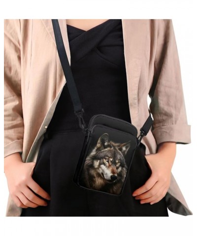 Tongluoye Small Crossbody Bag for Women Cell Phone Purse for Men Over Shoulder Bags Cool Wolf $12.75 Crossbody Bags