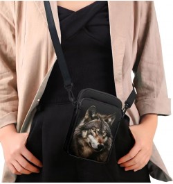 Tongluoye Small Crossbody Bag for Women Cell Phone Purse for Men Over Shoulder Bags Cool Wolf $12.75 Crossbody Bags