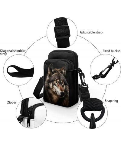 Tongluoye Small Crossbody Bag for Women Cell Phone Purse for Men Over Shoulder Bags Cool Wolf $12.75 Crossbody Bags