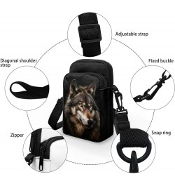 Tongluoye Small Crossbody Bag for Women Cell Phone Purse for Men Over Shoulder Bags Cool Wolf $12.75 Crossbody Bags