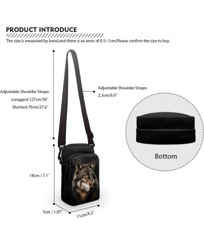 Tongluoye Small Crossbody Bag for Women Cell Phone Purse for Men Over Shoulder Bags Cool Wolf $12.75 Crossbody Bags