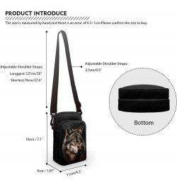 Tongluoye Small Crossbody Bag for Women Cell Phone Purse for Men Over Shoulder Bags Cool Wolf $12.75 Crossbody Bags