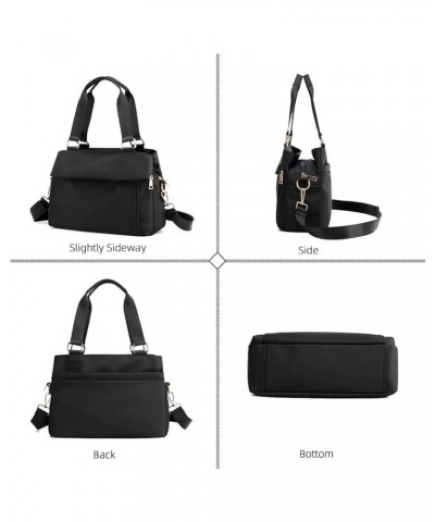 Waterproof Nylon Handbag for Women Multi-pocket Tote Purse Casual Shoulder Bag Roomy Crossbody Bag Top Handle Satchel Black $...