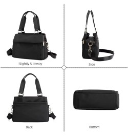 Waterproof Nylon Handbag for Women Multi-pocket Tote Purse Casual Shoulder Bag Roomy Crossbody Bag Top Handle Satchel Black $...