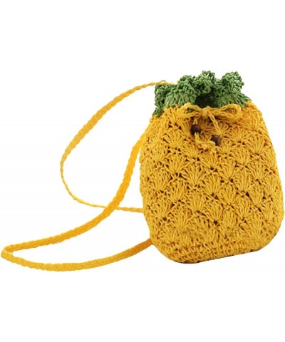 Handbag Cute Straw Crossbody Bag Weave Outdoor Shoulder Bag Mini Phone Purse Pineapple $9.99 Totes