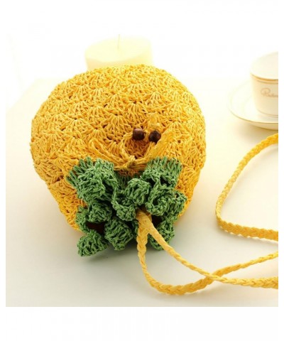 Handbag Cute Straw Crossbody Bag Weave Outdoor Shoulder Bag Mini Phone Purse Pineapple $9.99 Totes