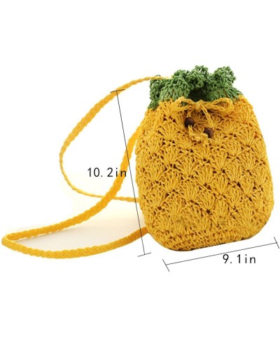 Handbag Cute Straw Crossbody Bag Weave Outdoor Shoulder Bag Mini Phone Purse Pineapple $9.99 Totes