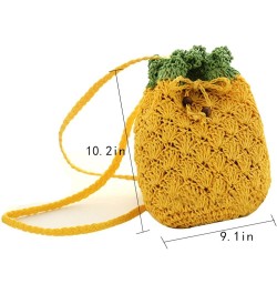 Handbag Cute Straw Crossbody Bag Weave Outdoor Shoulder Bag Mini Phone Purse Pineapple $9.99 Totes