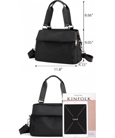 Waterproof Nylon Handbag for Women Multi-pocket Tote Purse Casual Shoulder Bag Roomy Crossbody Bag Top Handle Satchel Black $...