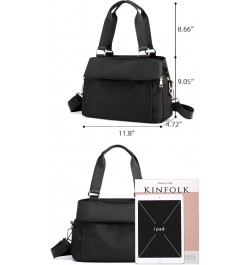 Waterproof Nylon Handbag for Women Multi-pocket Tote Purse Casual Shoulder Bag Roomy Crossbody Bag Top Handle Satchel Black $...