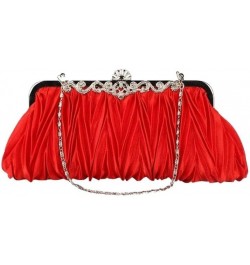 Women's Pleated Dress Bag for Dinner Party and Bridal Events (Color : White) Red $30.79 Shoulder Bags