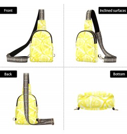 Lemon Yellow Crossbody Sling Bag for Women Men Leather Chest Bags Purse Adjustable Cross Body Daypack for Running Cycling Hik...