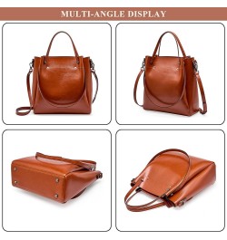 Retro Handbag for Women Genuine Leather Design Satchel Large Capacity Bucket Bag Ladies Daily Casual Work Shoulder Bag A / Br...