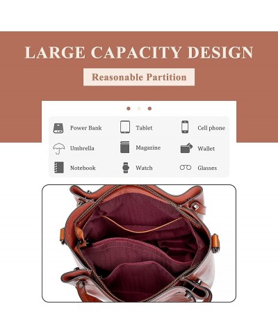 Retro Handbag for Women Genuine Leather Design Satchel Large Capacity Bucket Bag Ladies Daily Casual Work Shoulder Bag A / Br...