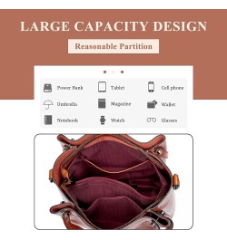 Retro Handbag for Women Genuine Leather Design Satchel Large Capacity Bucket Bag Ladies Daily Casual Work Shoulder Bag A / Br...