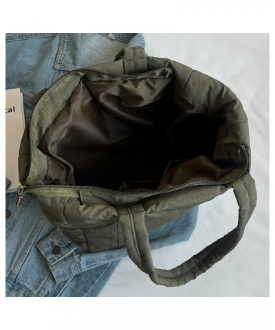 Women Puffer Tote Bag Lar ity Handle Bag Litweit Puffy Shoulr Bag Hobo Bag Green $8.15 Totes