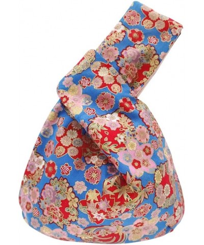 Stylish Cotton Japanese Pattern Wrist Bag Sleeve Knot Pouch Portable Canvas Tote Purse for Female, Women Sakura Dango Blue $1...