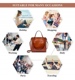 Retro Handbag for Women Genuine Leather Design Satchel Large Capacity Bucket Bag Ladies Daily Casual Work Shoulder Bag A / Br...