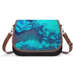 Leather Hobo Bags Women's Crossbody Shoulder Bag Classic City Top Handle Satchels Watercolor Blue Red Color8 $29.49 Crossbody...