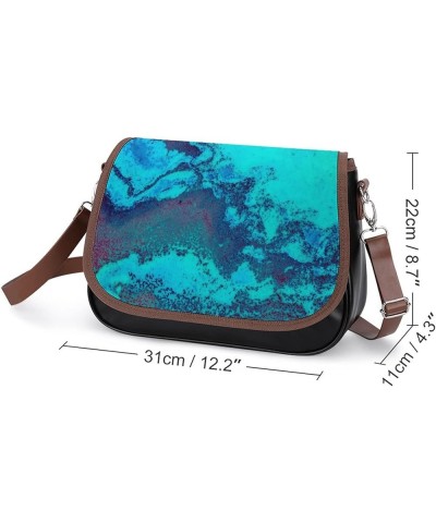 Leather Hobo Bags Women's Crossbody Shoulder Bag Classic City Top Handle Satchels Watercolor Blue Red Color8 $29.49 Crossbody...